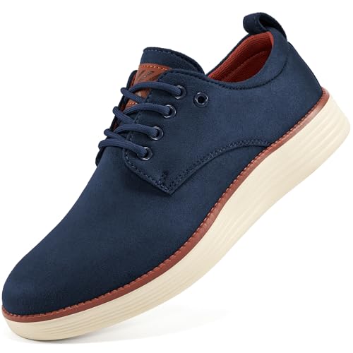 Larwen Oxford Shoes for Men Dress: Blue 12 Comfortable Formal Business Lace Up Walking Wedding Office Working Driving Shoe