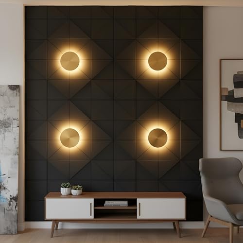 Image of FILLISKA Aluminium 12 Watt Indoor /Outdoor Luxurious Moon Wall Lamp (12 Watt Gold Moon)(2 Year Warranty)
