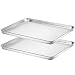 Baking Sheet Set of 2, HKJ Chef Stainless Steel Cookie Sheet Set 2 Pieces Toaster Oven Tray Pan Non Toxic ,Healthy  Easy Clean