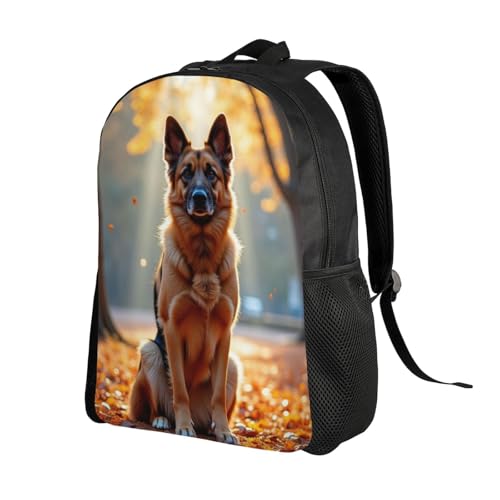 Comfort Fit Unisex German Shepherd Dog Autumn Park Backpack Durable for Daily Commute Travel Adventures 16 Inch2