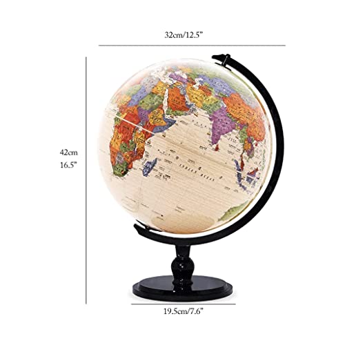 Globo Modelo Globo mundial grande retrô geográfico de 12,5 pol. Globo educacional de base preta resi