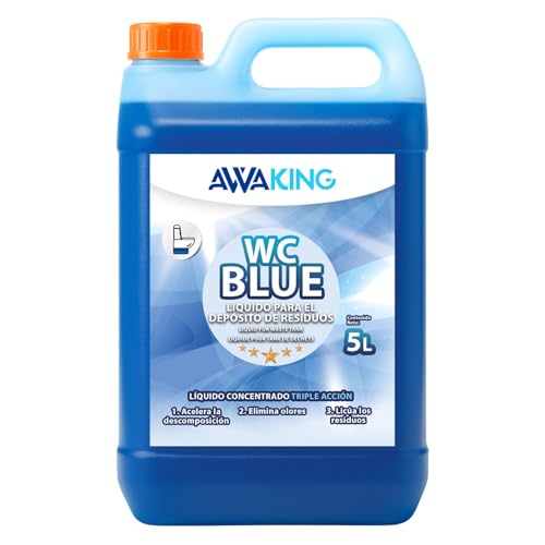 PLANTAWA - Plantawa Liquide WC Chimique Bleu 5 Litres | Concentré Liquide pour les Eaux Usées des Caravanes | Décomposition Efficace et Élimination des Odeurs pour les Toilettes Portables ou Potti