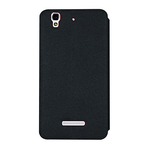 Image of Heartly Gold Sand Sparkle Luxury PU Leather Window Flip Stand Back Case Cover for Yu Yureka /Yureka Plus Cyanogen mod - Best Black