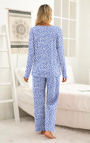 TAOHUADAO Womens Pajamas Set Plus Size Long Sleeve Tops and Pants Pjs Set Ladies Fall Winter 2 Piece Loungewear with Pockets4