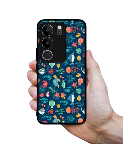 Image of Aquarium Texture Design Premium 2D Printed Metal Back Case Cover for Vivo V29 5G / V29 Pro 5G
