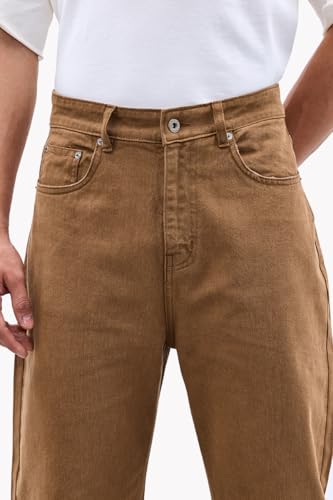 Image of SNITCH Men Jeans | Relaxed Baggy Fit Wide-Leg Design | Durable 100% Cotton Woven Fabric with Light Fading | Perfect for Casual & Street Wear