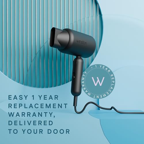 Image of WINSTON Ionic Foldable Hair Dryer - 1400W | Compact, Foldable, and Damage-Free Drying Blow Dryer with Low Noise & Overheat Protection - 1 Year Warranty (Grey)