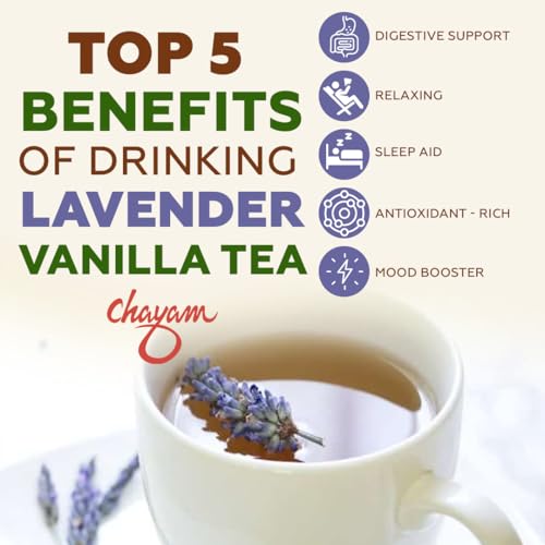 Image of CHAYAM Lavender Vanilla Tea 50g | Black Tea with Roasted Chicory, Rose Petals, Lavender and Vanilla Extract - Pack of 2