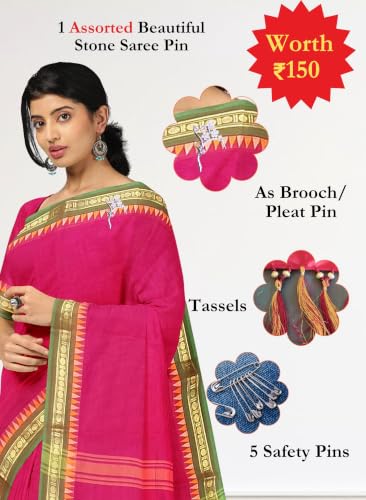 Image of Women's Chettinad Cotton Sarees | Handloom Saree with Blouse | Pure Cotton Sarees for Women Daily use and All Occasion Wear| Soft, Comfort Cotton Saree