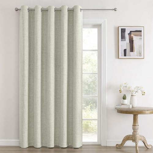 Image of Joydeco Room Divider Curtain for Bedroom,1 Panel Grommet Patio Sliding Door Curtain,Total Privacy Room Divider for Living Room(W70 x L108 inch,Light Beige)
