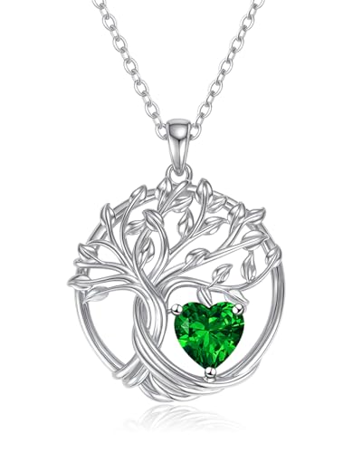Baum des Lebens Halskette Damen 925 Sterling Silber Lebensbaum Anhänger