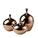 Madison Park Ansen Home Décor-Metallic 3 Piece Vase Set Modern Luxe Vessle Bottles Design Living Room Accent Decoration, Multi Size, Bronze