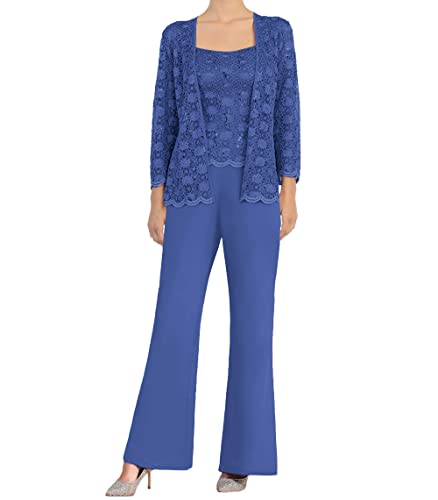 HUINI Mutter der Braut Kleider mit Jacke 3 Stücke Chiffon Hosenanzug für...