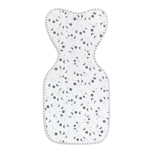 Image of Love To Dream Swaddle UP, Baby Sleep Sack, Twin Zipper For Easy Diaper Changes, Arms UP Position, Hip-Healthy, Lightweight & Breathable, Sleeping Bag, Moderates Temps, 3-6 M, Moonscape White