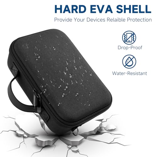 Funda de viaje compatible con Mac Mini M4 y M4 Pro | Estuche resistente a golpes de EVA con espuma personalizada, para Mac Mini 2024, Magic Mouse y cables, color negro, solo funda miniatura 4