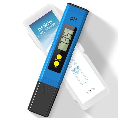 Water pH Meter, Digital pH Meter, 0.01 High Accuracy Pocket-Sized PH Test Pen, 0-14 Measuring Range pH Tester for Home Drinking Water, Hydroponics, Aquariums and Swimming Pools
