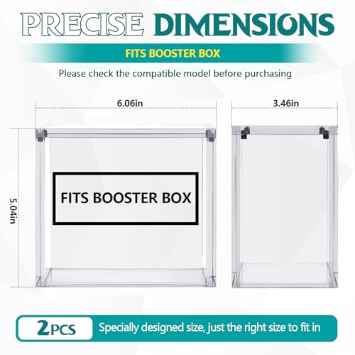 Image of Cinnvoice 2 Pcs Acrylic Magnetic Case Booster Box Protective Case Stackable 4mm Thick Magnetic Closure Gifts for Collectors, Cards Not Included (Booster)