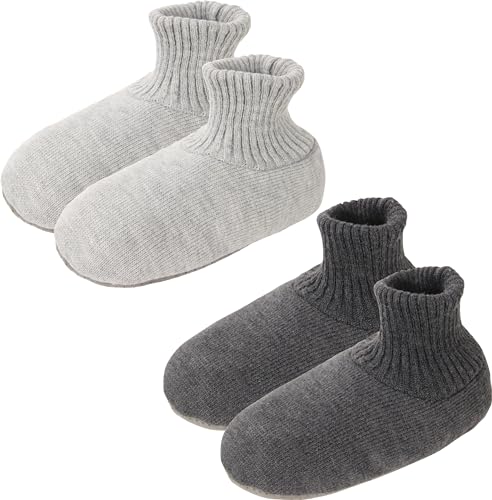 Image of BenSorts Winter Thick Fuzzy Slipper Socks for Men Christmas Cozy Grip Socks Slipper Non Slip Gifts Christmas 2 Pairs Multicolor Plaid Size 10 11 12 13