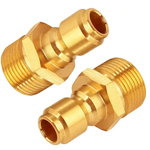 Image of Pressure Washer Adapter 1 /4 Inch Plug Metric M22 Male 14mm Fitting 5000 PSI (Pack of 2)