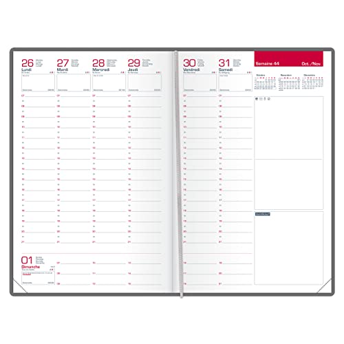 Oxford - 1 Recharge Pour Agenda Semainier - Septembre 2026 à Août 2027 - Dimension 16 x 24 cm - Reliure Cousue - Vendu Sans Couverture