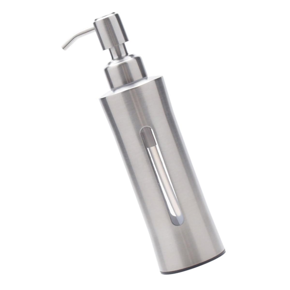Dispenser di Sapone le Mani in Acciaio Inox 304 Ricaricabile, Bottiglia da Bagno Trasparente Erogatore Manuale a Pressione, per Cucina, Bagno e Lavanderia