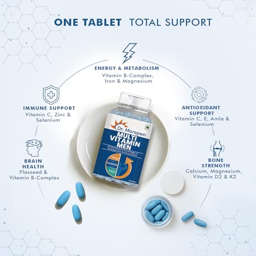 Image of Dr. Morepen Liposomal Magnesium Complex 440mg with Vitamin D2, K2-7, B6 & B12 + Multivitamin for Men with Zinc, Vitamin C, D3, Biotin & Minerals | Sleep, Muscle Recovery, Energy & Daily Wellness Combo
