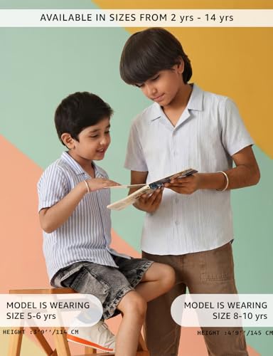 Image of Amazon Brand - Symbol Kids Boy's Half Sleeves Striper Regular Fit Shirt