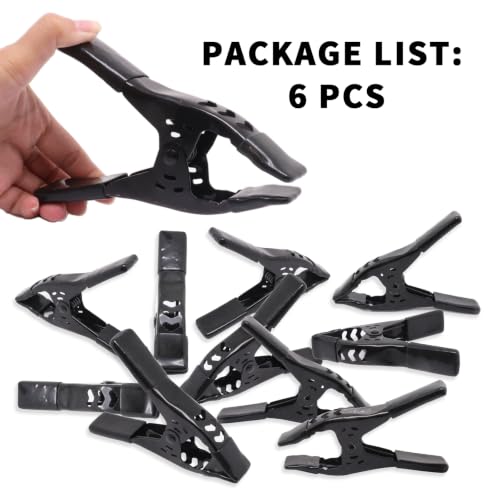 Image of 6Pcs 6 Inch Spring Clamps, Heavy Duty Metal Strong Clips Clamps (Black)