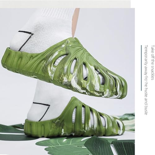 Jfxgjuv Monstera Slippers for Women Men, EVA Soft Thick Sole Non-Slip Pillow Sandals, Monstera Plant Leaf Pool Beach Shower Shoes4