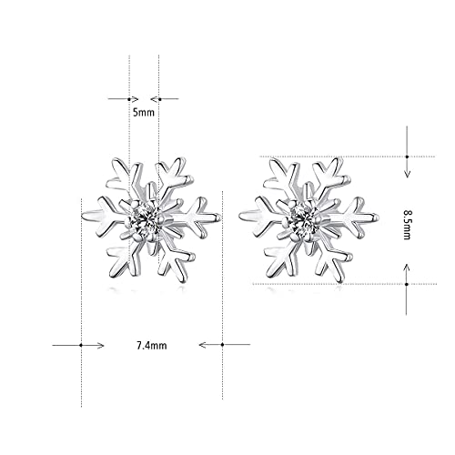 Small Clover Stud Earrings,Sterling 925 Silver Hypoallergenic For Sensitive Ears, Blue Cubic Zirconia Stone, White Gold Plated - Ideal Gift For Women And Girl (White Snow) #TOP1