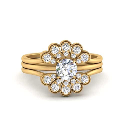 Anillos de boda en forma de pera con chapado en oro de 18k de fiesta