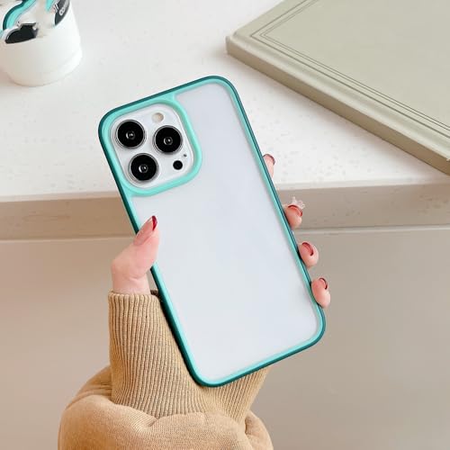 Coque silicone antichoc iPhone 11 12 13 cadre néon vert bleu robuste