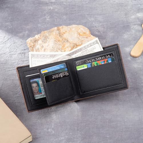 Image of Fathers Day Wallet Gift for Dad,Personalized Custom Photo & Name Wallets for Men Husband,Customized Leather Picture Wallet for Father's Day,Valentine's Day (Style 5)