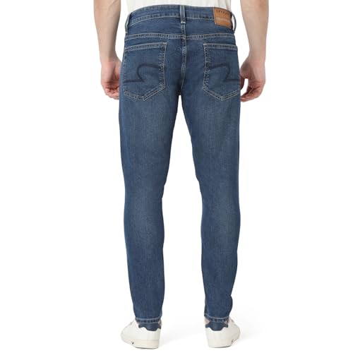 Image of Spykar Men's Kano Slim Fit Mid-Rise Jeans (Ankle Length)