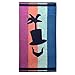 Lincoln & Palm Oversized Terry Beach Towel, Tropical Sunset Colors, Yarn Dyed Reversible, 70x40, 100% Aegean Cotton, 440gsm, Made in Turkey | 1 Piece (Logo Stripe)