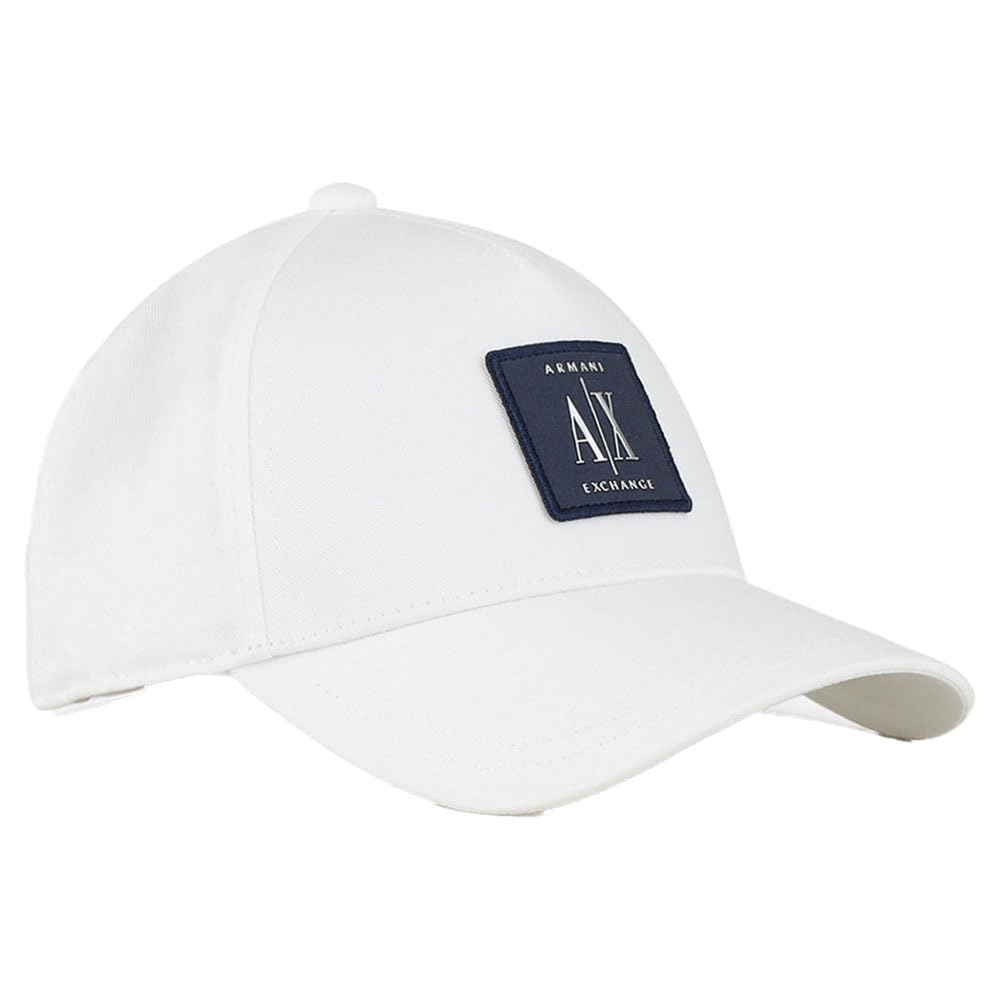 Armani Exchange Men's White Patch Logo Hat Baseball Cap,