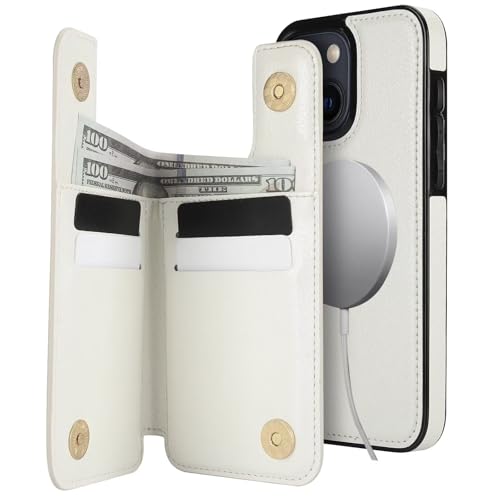 Coque iPhone 13 détachable et compatible MagSafe avec support flip blanc