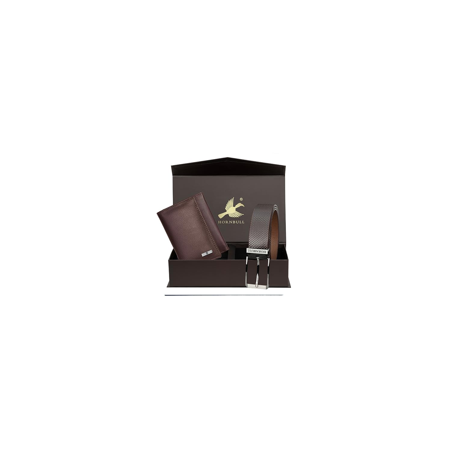 HORNBULL Gift Hamper For Men | Mens Combo Gift Set | Leather Wallets & Belt For Men | Men’s Wallet Bw69100, Brown