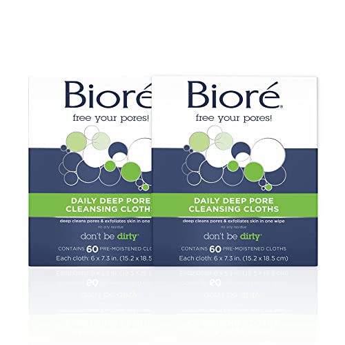 Biore Daily Makeup Removing Cloths, Deep Pore Cleansing Wipes