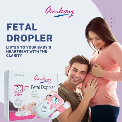 Image of Amkay Pocket Fetal Doppler | Portable Baby Heartbeat Monitor for Pregnant Women | Clear Fetal Heart Listener with LCD Display | Safe, Accurate & Easy-to-Use Prenatal Home Pregnancy Care Device