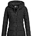Eight 2 Nine Damen Steppmantel LETN-039 Lange Stepp-Jacke mit Kapuze black XXL