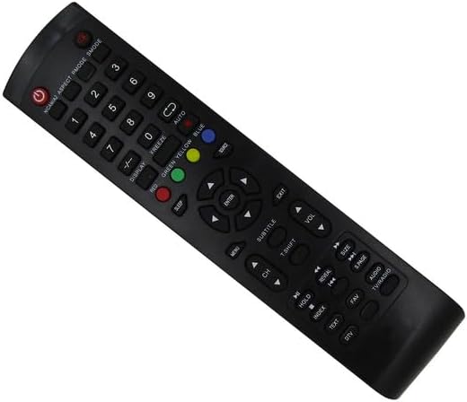 Davant view del comandament a distància que mostra tots els botons i les seves etiquetes.