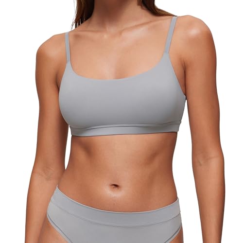 Image of CRZ YOGA Softhold Scoop Neck Bralette | Double Lined, Light Support, Non Padded, Wireless, Casual, Ultra-Soft, Adjustable Square Back, Everyday Bra for Women