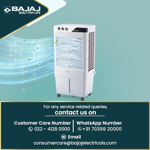 Image of Bajaj DMH 90 Neo 90L Desert Air Cooler for Home|For Larger Room|Anti-Bacterial Honeycomb Cooling Pad|High-Speed|Ice Chamber|90Ft Air Throw|3-Speed Control|3 Year Comprehensive Product Warranty|White