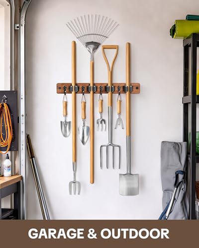 Lorbro-2-Pack-Broom-Holder-Wall-Mount-Wooden-Rack-with-4-Slot-4-Hook-Broom-and-Mop-Organizer-Wall-Hanging-Tool-Organizer-for-Laundry-Room-Closet-Garage-Kitchen