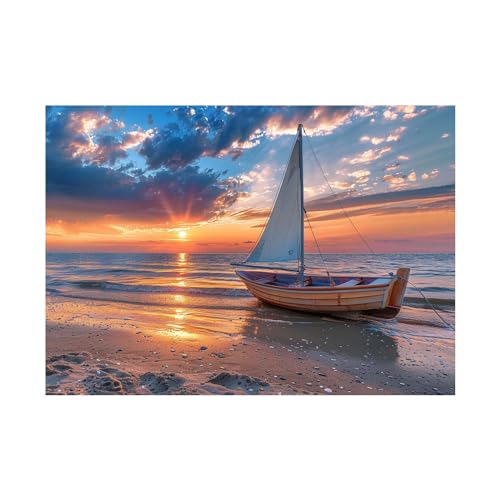 Peinture affiche paysage marin abstrait 70x90cm pour valoriser un salon sans vie
