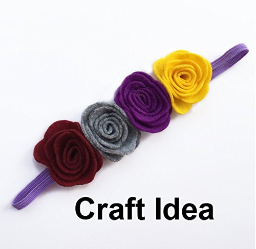Image of YYCRAFT Pack of 20PCS Felt Rose 1.5 inch 4D Flower Applique /Bow-Mint