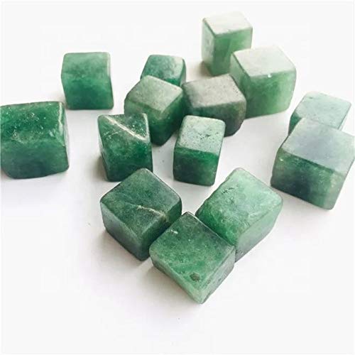 AOHRO Cristal Natural en Bruto Cuarzo Natural, Cubo de Cristal de Fresa Verde, Piedra de Grava, 10 Piezas