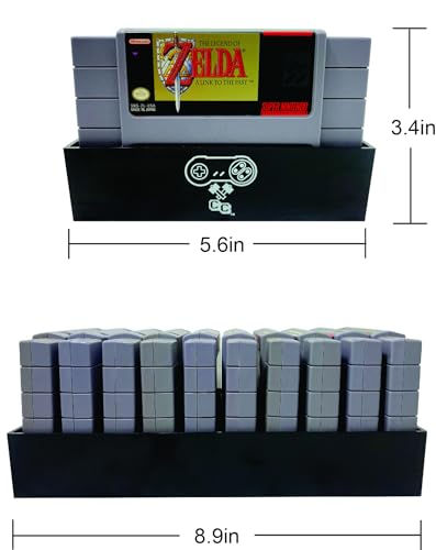 Image of Collector Craft, Black, SNES Compatible Cartridge Holder, Holds 10 Games, Clutter Reducing, Retro Video Game Collection, Works with Super Nintendo Entertainment System NTSC and PAL Cartridges
