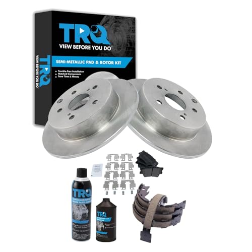 Image of TRQ Rear Brake Pad & Rotor Kit Semi-Metallic Compatible with 09-13 Matrix 09-10 Vibe